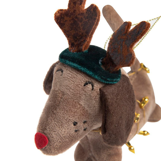 Enfeite de Árvore Cachorro com Luzinhas 9cm – Casa Cuco