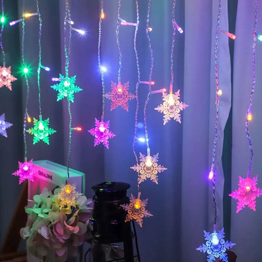 Luzes em LED Modelo Cortina Decoração de Natal Flocos de Neve – Imperio Natalino