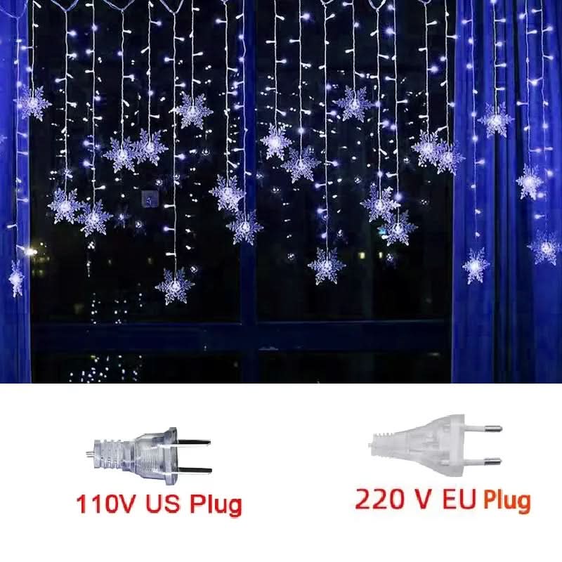 Luzes em LED Modelo Cortina Decoração de Natal Flocos de Neve – Imperio Natalino