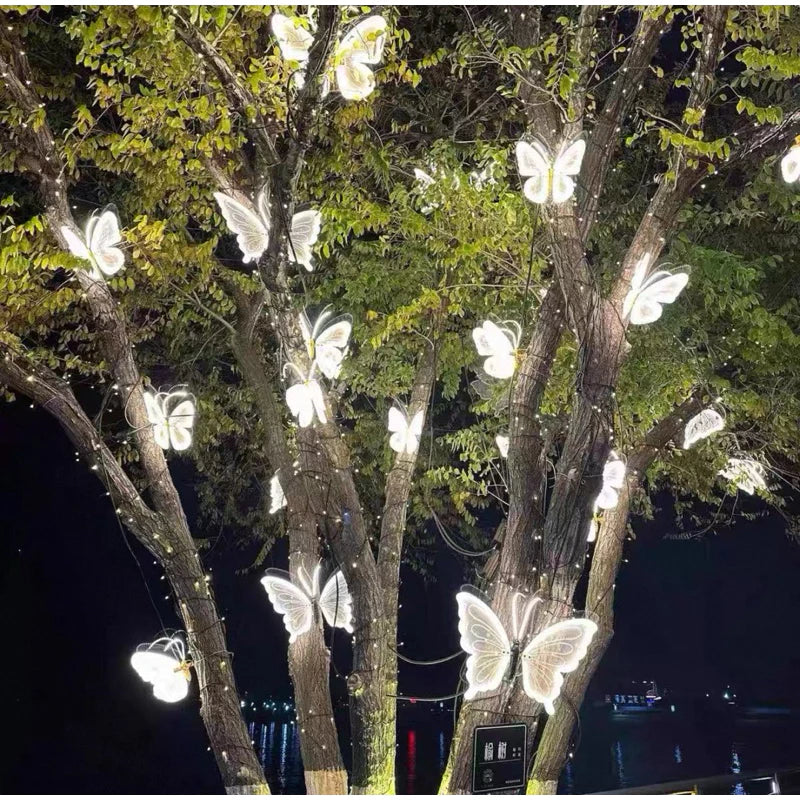 Borboleta Led Com Movimento Com Haste Para Área Externa - Unitária