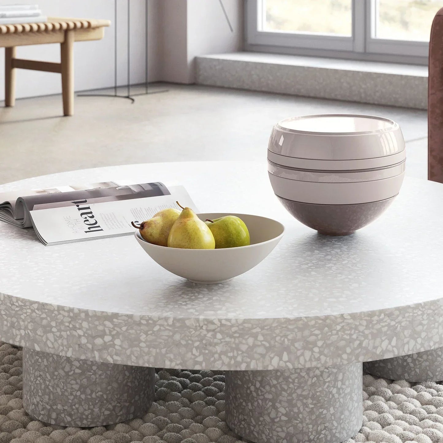 Conjunto de Jantar para 2 Pessoas - La Boule 7 Peças Bege