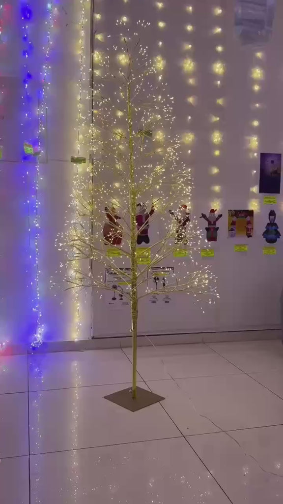 Árvore De Natal Fio De Fada 1380 Leds Com 60 Strobinho Warm 1,8m