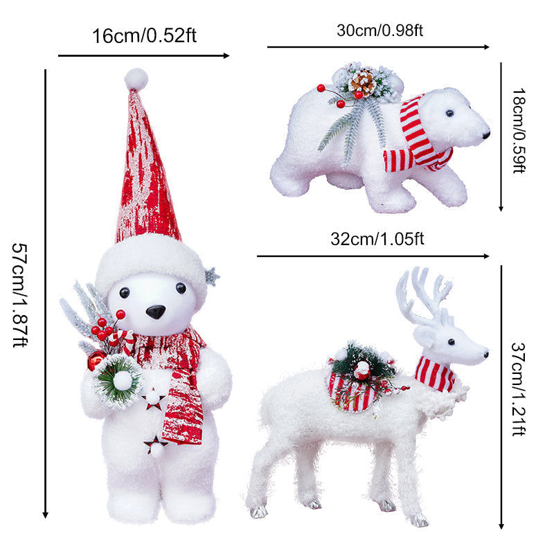 🦌 Decoração de Natal - Bonecos de Rena e Urso