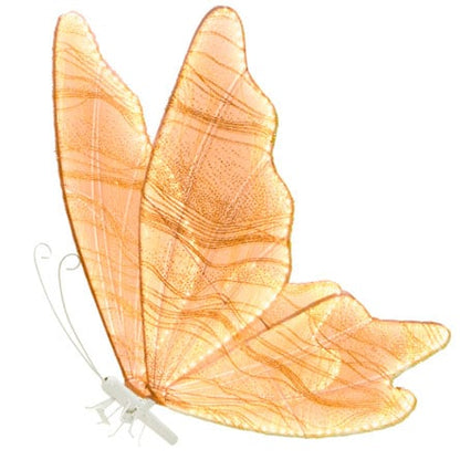 Borboleta natalina com led em metal dourada 80 cm