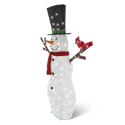 Boneco de Neve Cintilante com 100 LEDs Multicoloridos – 1,82 m