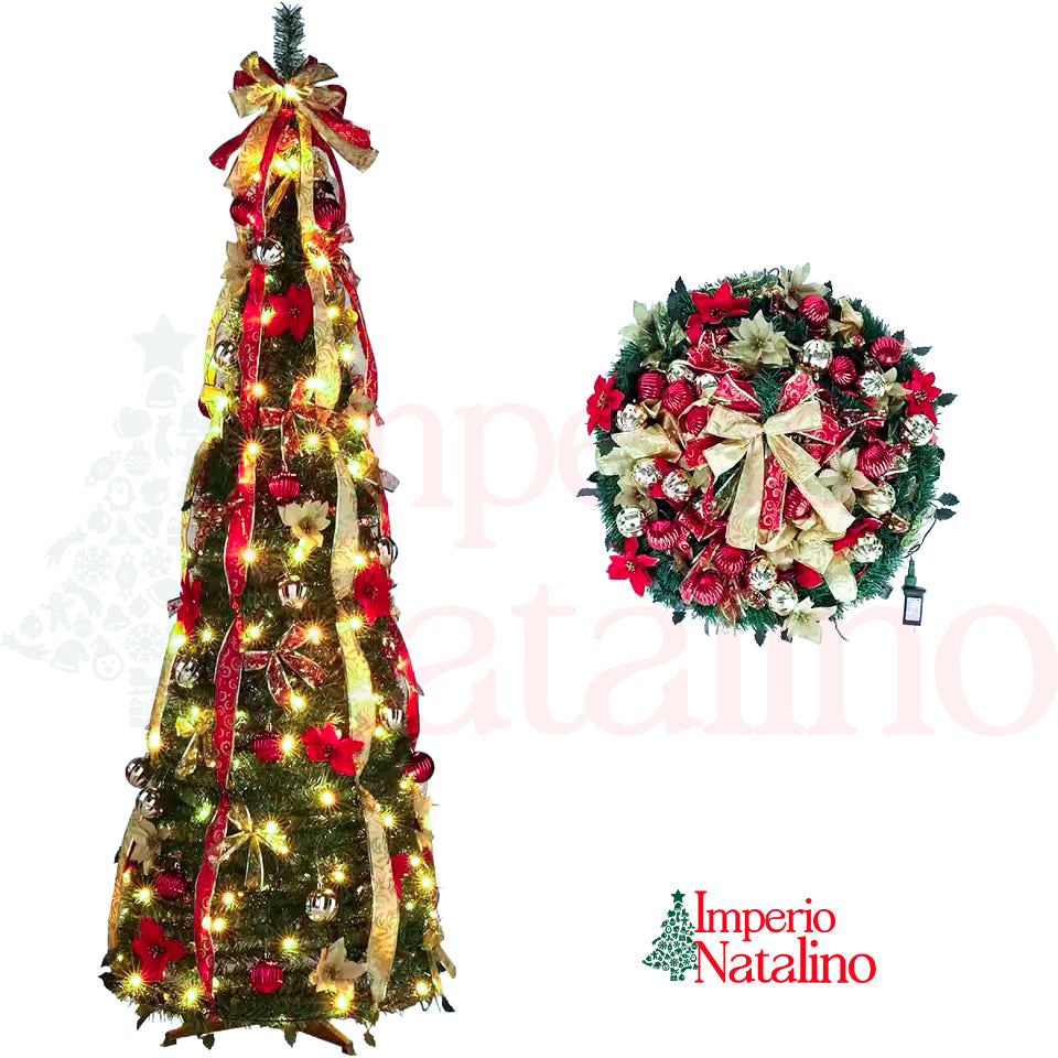 Árvore Retrátil com LED e Brinde Exclusivo