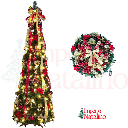 Árvore Retrátil com LED e Brinde Exclusivo