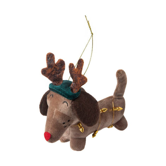 Enfeite de Árvore Cachorro com Luzinhas 9cm – Casa Cuco