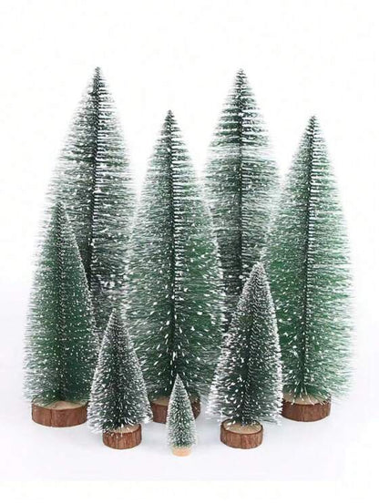 it 8 Mini Árvores de Natal Pinheiro Nevado – 8cm | 10cm | 15cm | 20cm