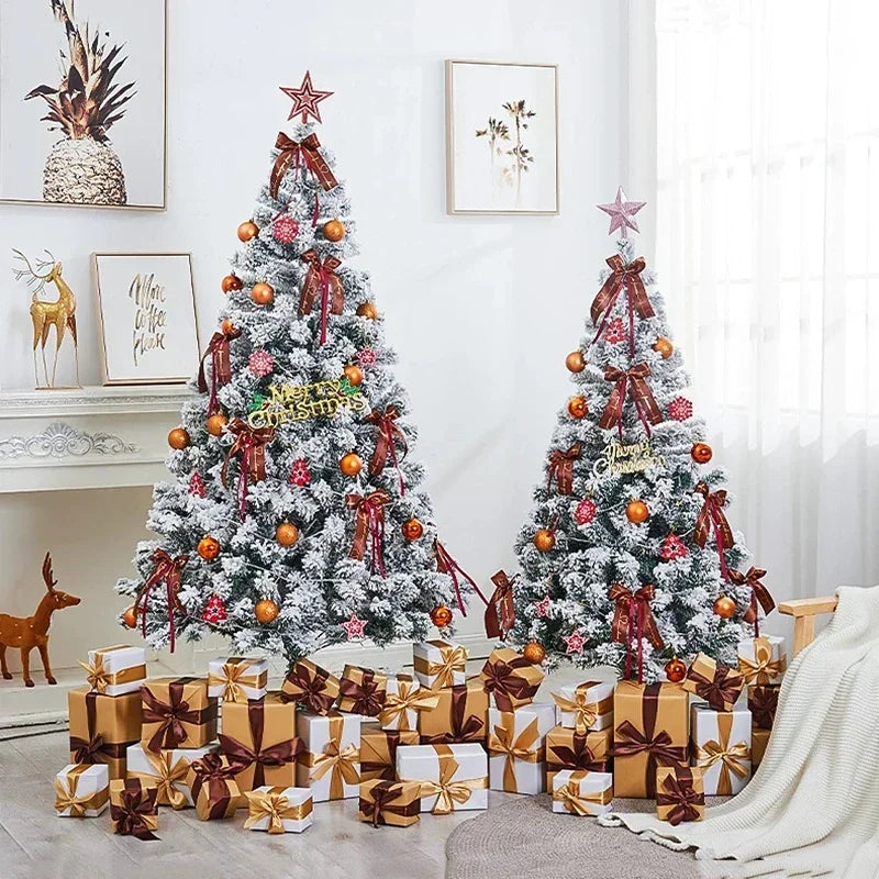 Para 90/120/150/180cm conjunto de decoração de árvore de natal branco ornamentos de árvores de natal neve festa de ano novo feriado ao ar livre casa