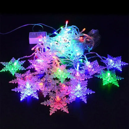 Luzes em LED Modelo Cortina Decoração de Natal Flocos de Neve – Imperio Natalino
