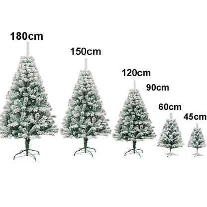 Para 90/120/150/180cm conjunto de decoração de árvore de natal branco ornamentos de árvores de natal neve festa de ano novo feriado ao ar livre casa