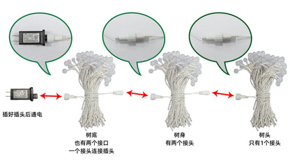 Puro pe reunido árvore de natal luzes de ramo morto artificial árvore de natal interior shoppings festival suprimentos kerstboom xysds