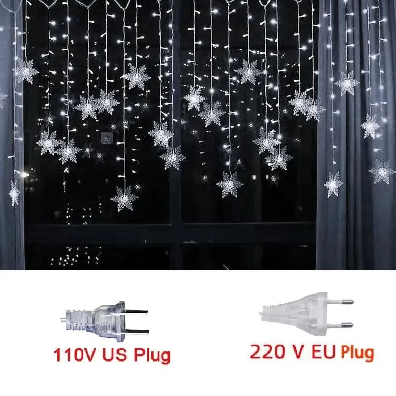 Luzes em LED Modelo Cortina Decoração de Natal Flocos de Neve – Imperio Natalino