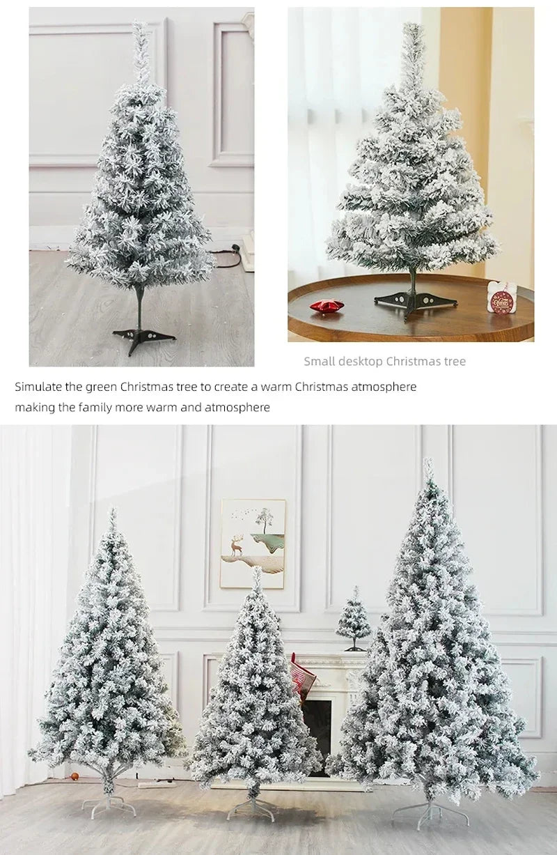 Para 90/120/150/180cm conjunto de decoração de árvore de natal branco ornamentos de árvores de natal neve festa de ano novo feriado ao ar livre casa