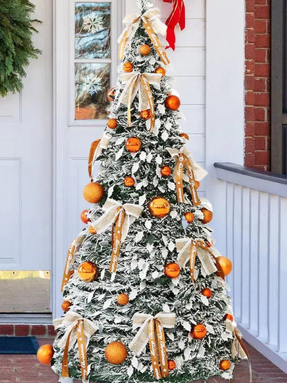 Para nova árvore de natal dobrável retrátil fácil de montar com arcos e bolas decoração do feriado de natal