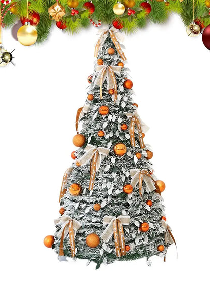 Para nova árvore de natal dobrável retrátil fácil de montar com arcos e bolas decoração do feriado de natal