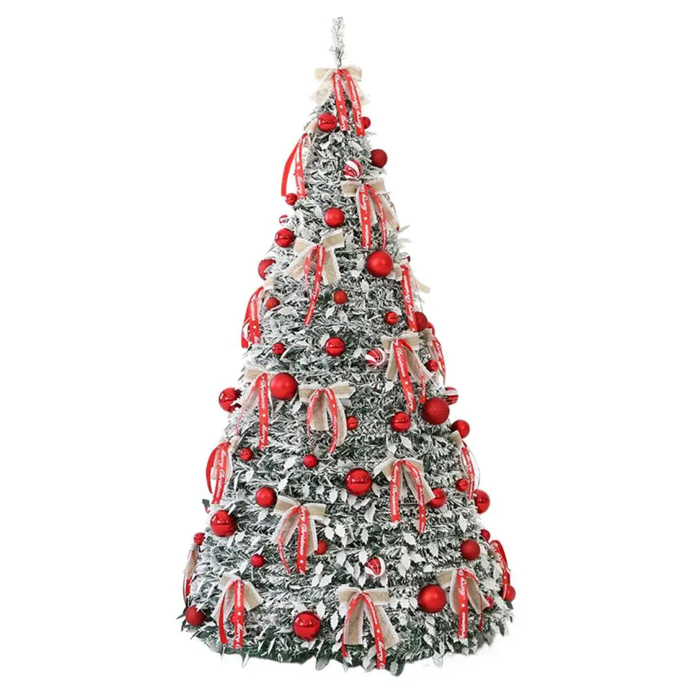 Para 1,5 m pop up árvore de natal árvore artificial telescópica com decorações decoração dobrável