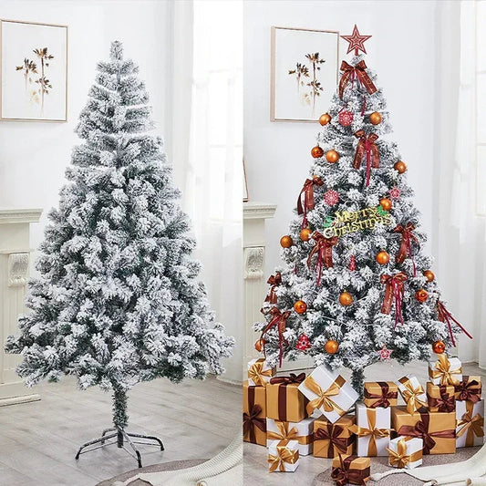 Para 90/120/150/180cm conjunto de decoração de árvore de natal branco ornamentos de árvores de natal neve festa de ano novo feriado ao ar livre casa