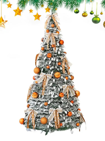 Para nova árvore de natal dobrável retrátil fácil de montar com arcos e bolas decoração do feriado de natal