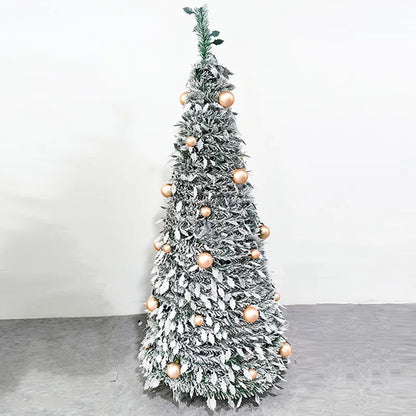 Árvore de Natal com detalhes em neve