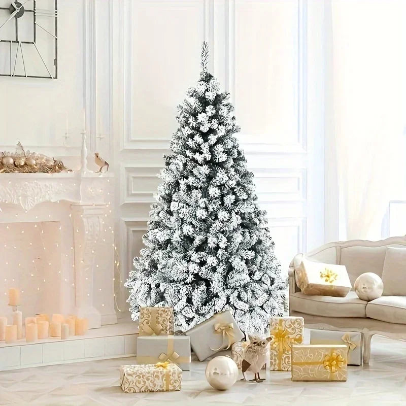 Para 90/120/150/180cm conjunto de decoração de árvore de natal branco ornamentos de árvores de natal neve festa de ano novo feriado ao ar livre casa