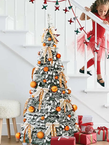 Para nova árvore de natal dobrável retrátil fácil de montar com arcos e bolas decoração do feriado de natal