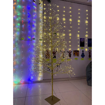 Árvore De Natal Fio De Fada 1380 Leds Com 60 Strobinho Warm 1,8m