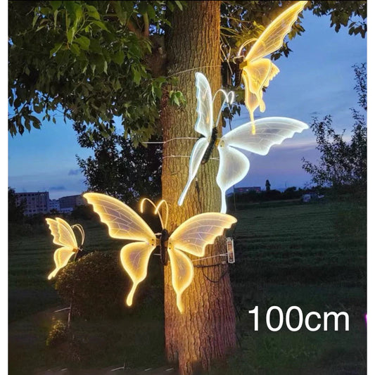 Borboleta Led Com Movimento Com Haste Para Área Externa - Unitária