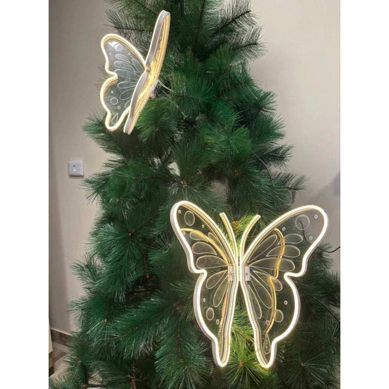 Borboletas de Led para Arvore de Natal Sem Movimentos - Decoração de natal e festa