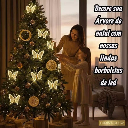 Borboleta Led E Movimento Com Suporte Decoração Árvore De Natal Eventos Festas