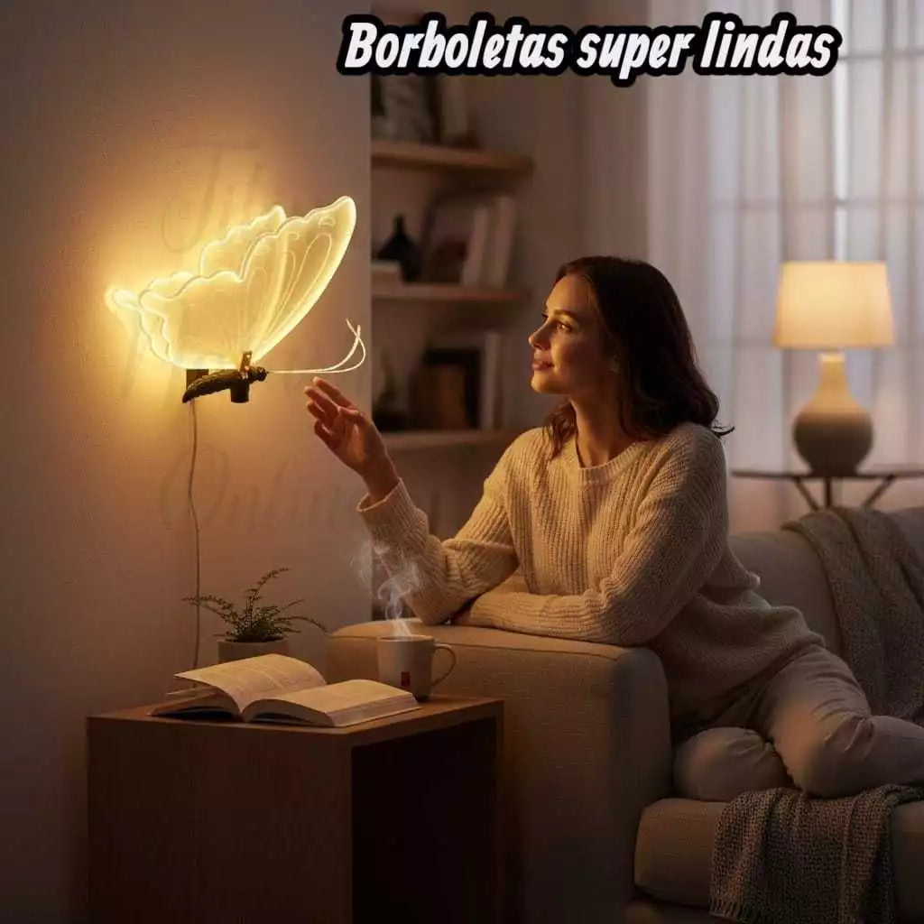 Borboleta Led E Movimento Com Suporte Decoração Árvore De Natal Eventos Festas