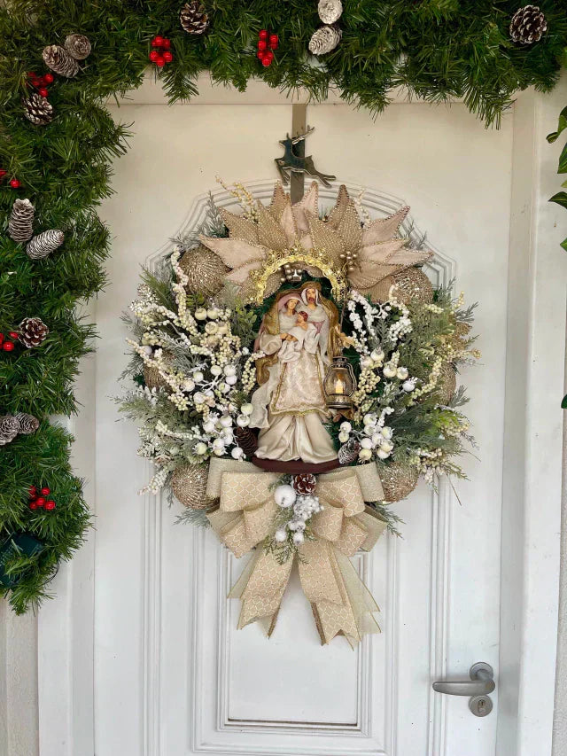 Guirlanda De Natal Sagrada Família C/ Led 65cm Nude