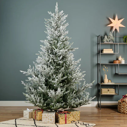 Árvore de Natal Nevada 2,10m de Altura - 1.286 Galhos - com luzes LED