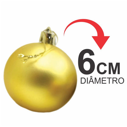 Kit 30 Bolas Enfeite de Natal Gliter Decoração