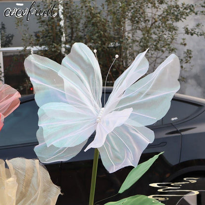 COCOFRUIT Borboleta Falsa , Artificial De Fio De Seda Para Decoração De Casamento Tridimensional Ao Ar Livre
